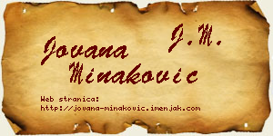 Jovana Minaković vizit kartica